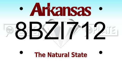 8BZI712 Arkansas License Plate