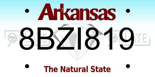 8BZI819 Arkansas License Plate