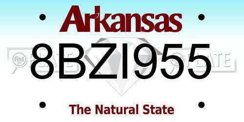 8BZI955 Arkansas License Plate
