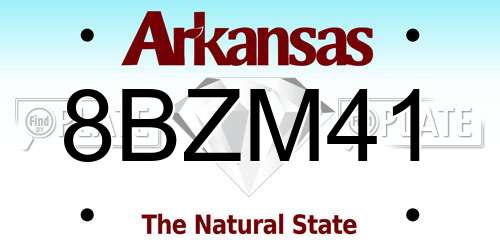 8BZM41 Arkansas License Plate
