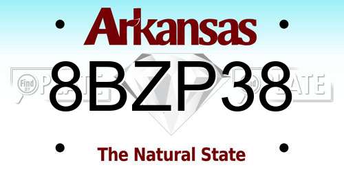 8BZP38 Arkansas License Plate