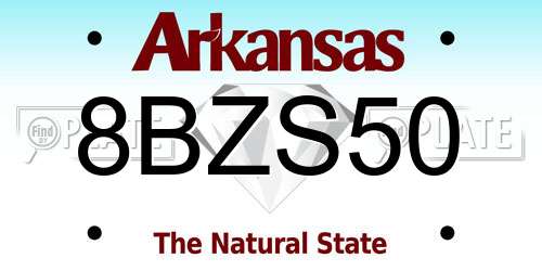 8BZS50 Arkansas License Plate