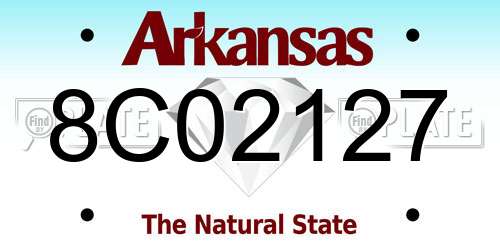 8C02127 Arkansas License Plate