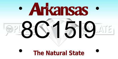 8C15I9 Arkansas License Plate