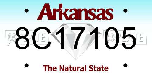 8C17105 Arkansas License Plate