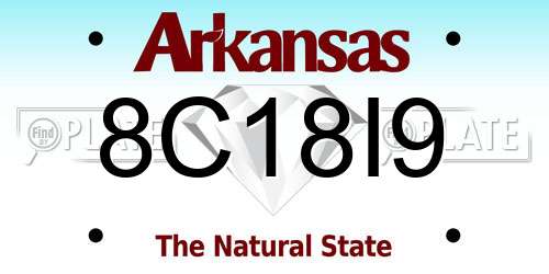 8C18I9 Arkansas License Plate