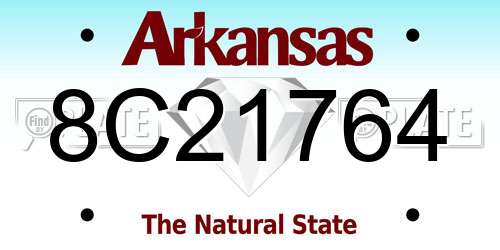 8C21764 Arkansas License Plate