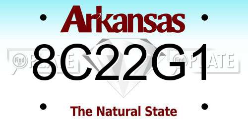 8C22G1 Arkansas License Plate