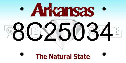 8C25034 Arkansas License Plate