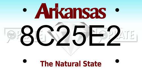 8C25E2 Arkansas License Plate