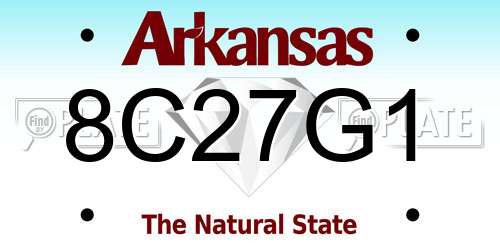 8C27G1 Arkansas License Plate