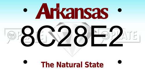 8C28E2 Arkansas License Plate