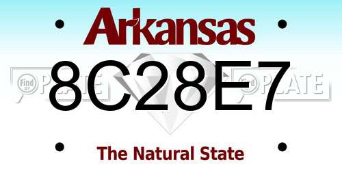 8C28E7 Arkansas License Plate