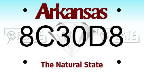 8C30D8 Arkansas License Plate