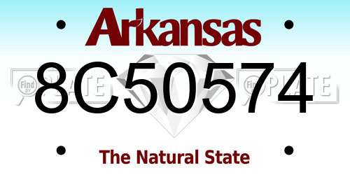 8C50574 Arkansas License Plate