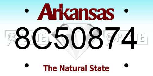 8C50874 Arkansas License Plate