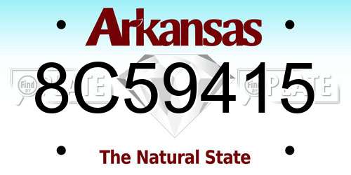 8C59415 Arkansas License Plate