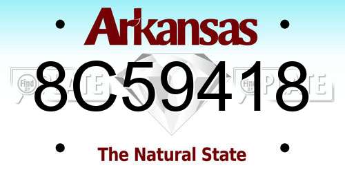 8C59418 Arkansas License Plate