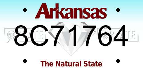 8C71764 Arkansas License Plate