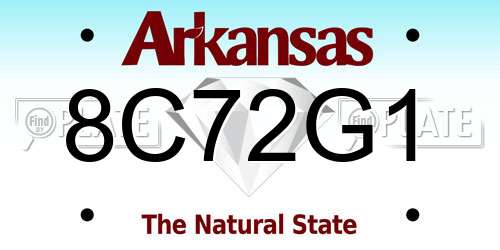 8C72G1 Arkansas License Plate