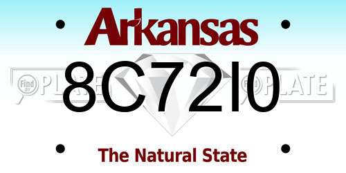 8C72I0 Arkansas License Plate