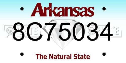 8C75034 Arkansas License Plate