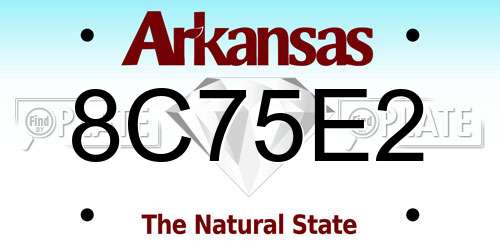8C75E2 Arkansas License Plate
