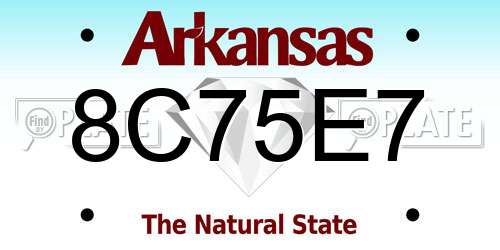 8C75E7 Arkansas License Plate