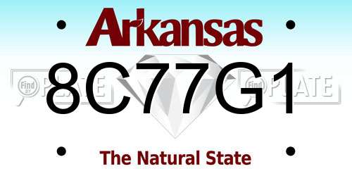 8C77G1 Arkansas License Plate