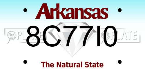 8C77I0 Arkansas License Plate