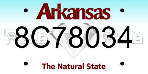 8C78034 Arkansas License Plate
