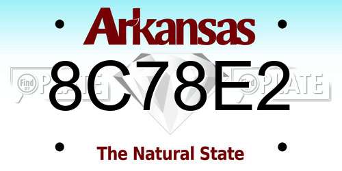 8C78E2 Arkansas License Plate