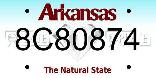 8C80874 Arkansas License Plate