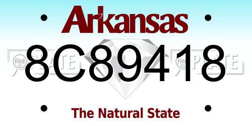 8C89418 Arkansas License Plate