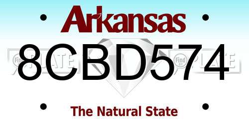 8CBD574 Arkansas License Plate
