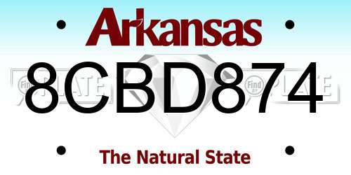 8CBD874 Arkansas License Plate