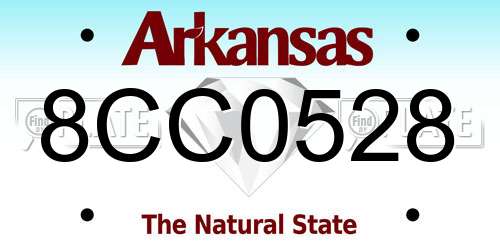 8CC0528 Arkansas License Plate