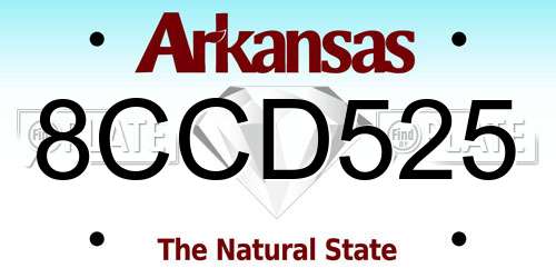 8CCD525 Arkansas License Plate