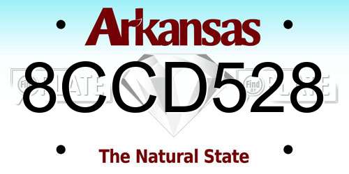 8CCD528 Arkansas License Plate