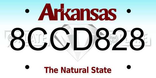 8CCD828 Arkansas License Plate