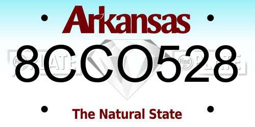 8CCO528 Arkansas License Plate