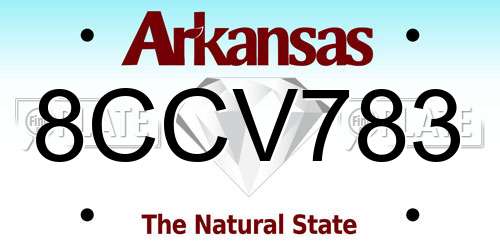 8CCV783 Arkansas License Plate
