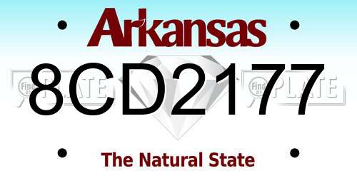 8CD2177 Arkansas License Plate