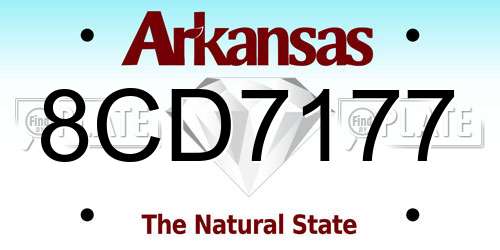 8CD7177 Arkansas License Plate