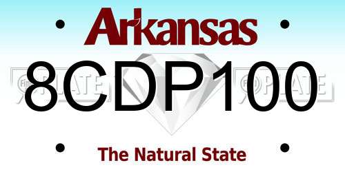8CDP100 Arkansas License Plate