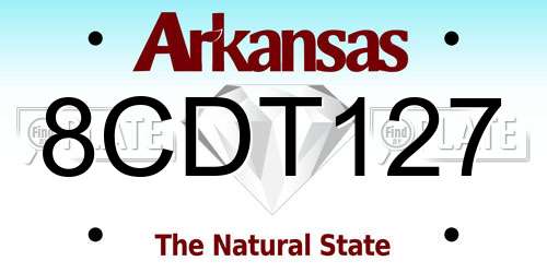 8CDT127 Arkansas License Plate