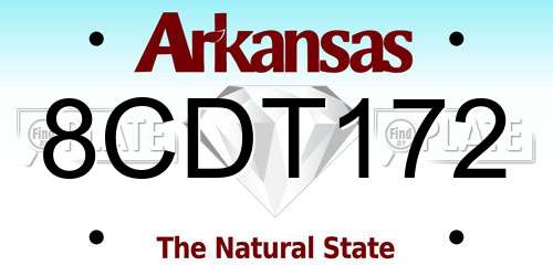 8CDT172 Arkansas License Plate