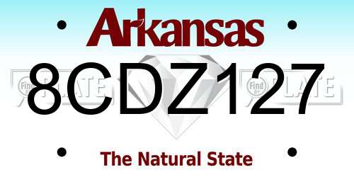 8CDZ127 Arkansas License Plate