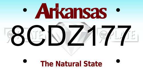 8CDZ177 Arkansas License Plate