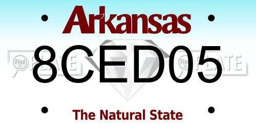 8CED05 Arkansas License Plate